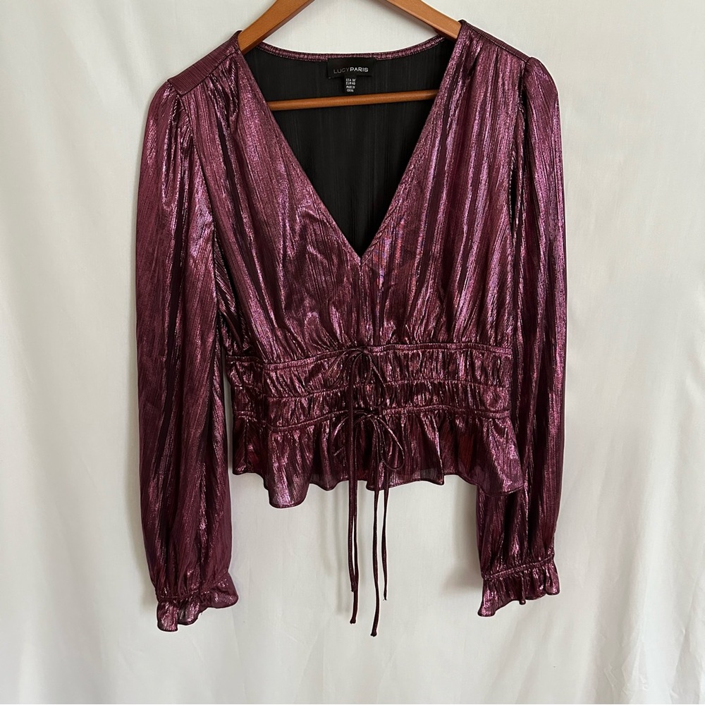 Lucy Paris Celine Metallic Top